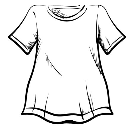 T-shirt drawing, illustration, vector on white background.のイラスト素材
