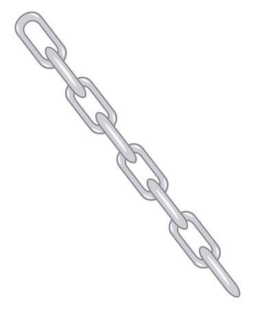 A silver metal chain, vector, color drawing or illustration.のイラスト素材
