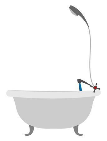 Bath fill with water, illustration, vector on white background.のイラスト素材