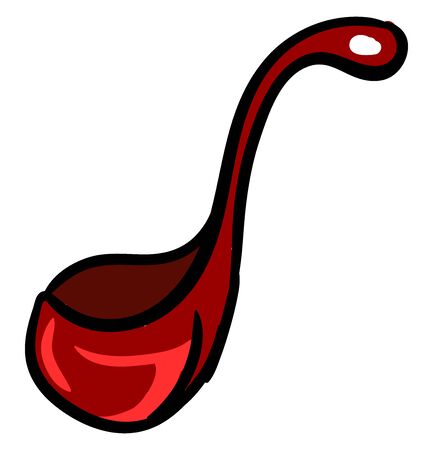 Red ladle, illustration, vector on white background.のイラスト素材