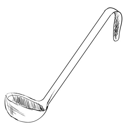 Drawing of ladle, illustration, vector on white background.のイラスト素材
