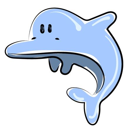 Cute dolphin, illustration, vector on white background.のイラスト素材