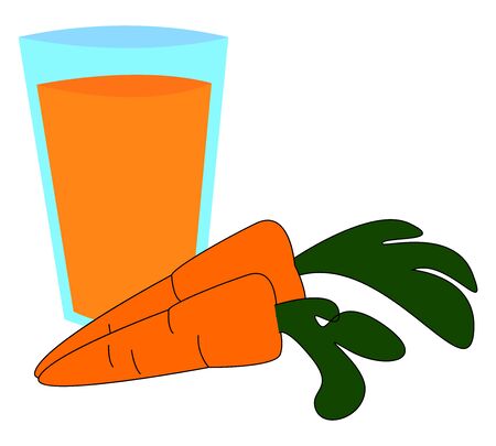 A glass of carrot juice, illustration, vector on white background.のイラスト素材