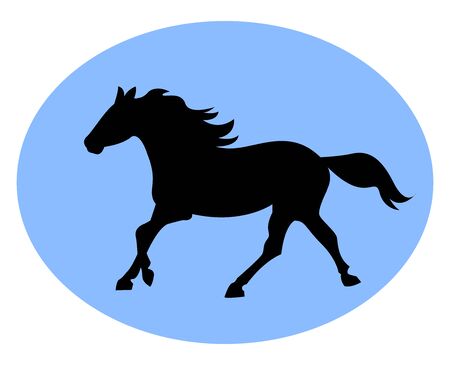 Black horse, illustration, vector on white background.のイラスト素材