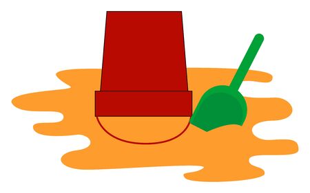 Sandbox for kids, illustration, vector on white background.のイラスト素材