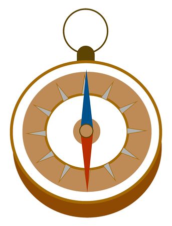 Compass with handle, illustration, vector on white background.のイラスト素材