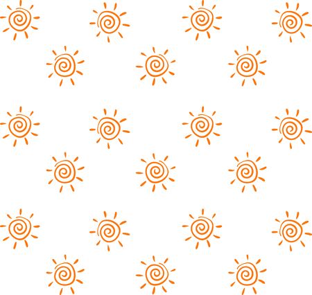 Sun wallpaper, illustration, vector on white background.のイラスト素材