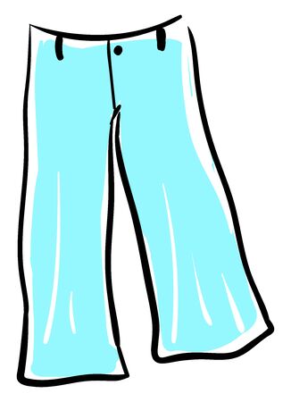 Blue pants drawing, illustration, vector on white background.のイラスト素材