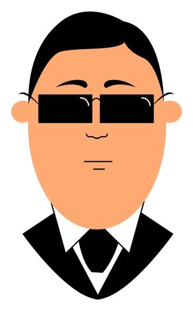 Businessman wearing sunglasses, illustration, vector on white background.のイラスト素材