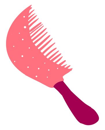 Pink hair comb, illustration, vector on white background.のイラスト素材