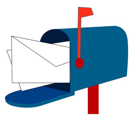 Blue mail box, illustration, vector on white background.のイラスト素材