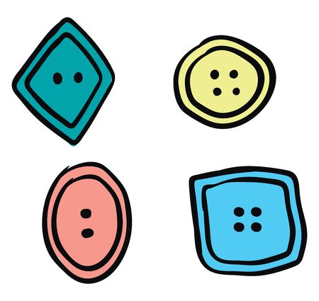 Colored mix buttons, illustration, vector on white background.のイラスト素材