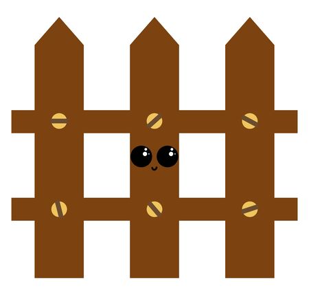Fence with eyes, illustration, vector on white background.のイラスト素材