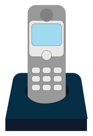 Home phone on base, illustration, vector on white background.のイラスト素材
