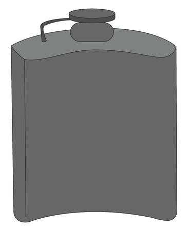 Silver flask, illustration, vector on white background.のイラスト素材