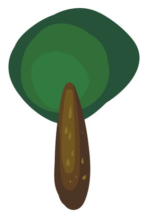 Tree with green leaves, illustration, vector on white background.のイラスト素材
