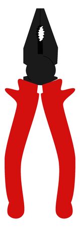 Red pliers, illustration, vector on white background.のイラスト素材