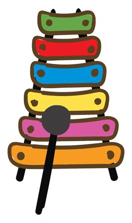 A colorful toy of xylophone musical instrument, vector, color drawing or illustration.のイラスト素材