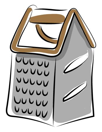 Grater drawing, illustration, vector on white background.のイラスト素材