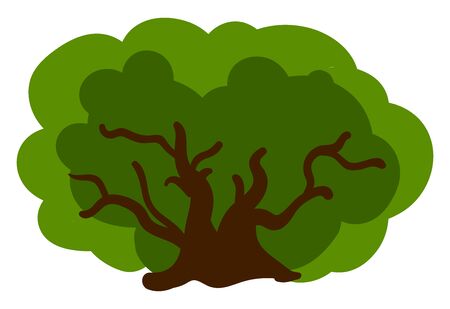 Green bush, illustration, vector on white background.のイラスト素材