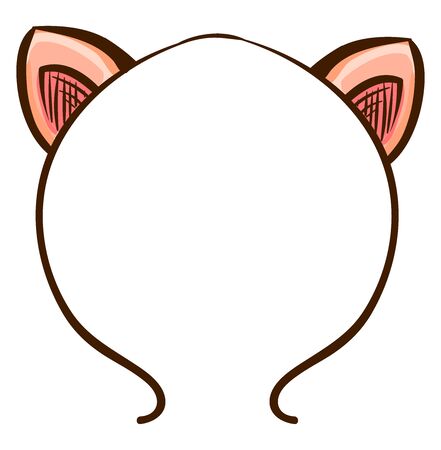 Cat ears headband, illustration, vector on white background.のイラスト素材