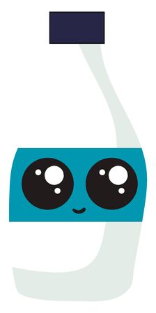 Cute bottle of milk, illustration, vector on white background.のイラスト素材