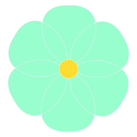 Blue flower, illustration, vector on white backgroundのイラスト素材