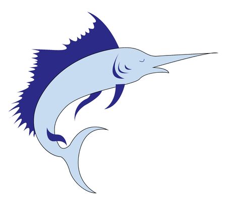 Big marlin, illustration, vector on white background.のイラスト素材