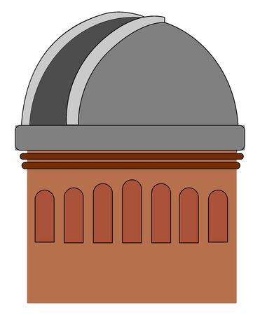 Observatory, illustration, vector on white background.のイラスト素材