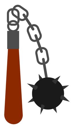 Medieval weapon mace, illustration, vector on white background.のイラスト素材