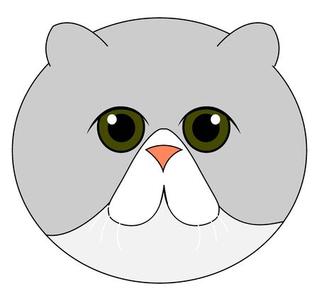 Funny fat cat, illustration, vector on white background.のイラスト素材