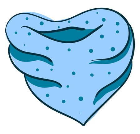 Blue shawl, illustration, vector on white background.のイラスト素材