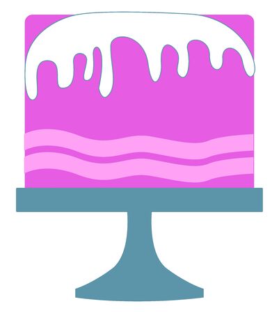 Tasty pink cake, illustration, vector on white background.のイラスト素材