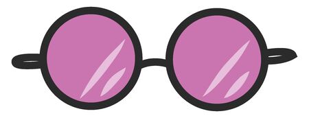 Glasses in pink color, vector, color drawing or illustration.