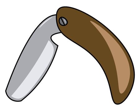 A small and sharp shaving knife, vector, color drawing or illustration.のイラスト素材