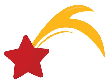 Falling red star, illustration, vector on white background.のイラスト素材