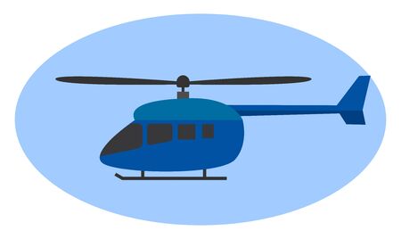 Blue helicopter, illustration, vector on white background.のイラスト素材