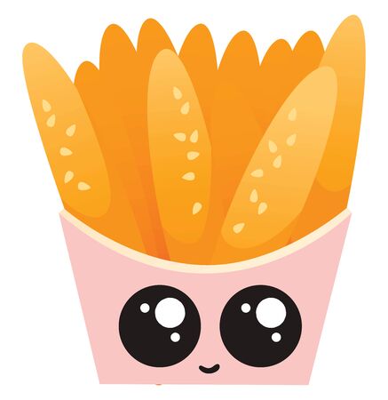 Cute bread basket, illustration, vector on white background.のイラスト素材