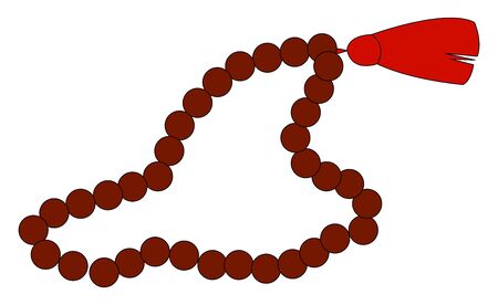 Prayer beads, illustration, vector on white background.のイラスト素材