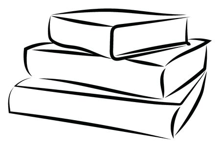 Stack of books, illustration, vector on white background.のイラスト素材