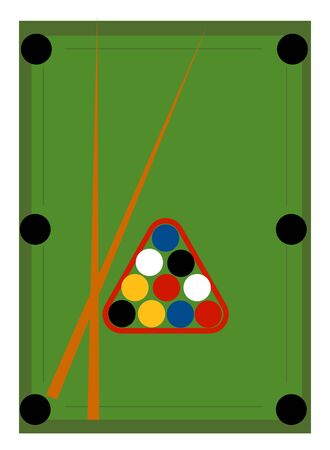 Green pool table, illustration, vector on white background.のイラスト素材