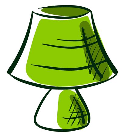 Green lamp drawing, illustration, vector on white background.のイラスト素材
