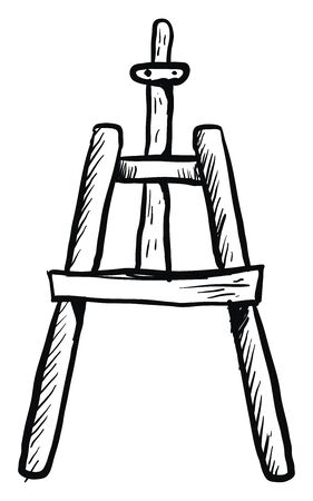 Sketch of a easel, illustration, vector on white background.のイラスト素材