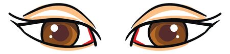 Big brown eyes, illustration, vector on white background.のイラスト素材