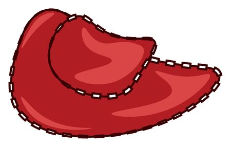 A stylish cowboy hat in red color, vector, color drawing or illustration.のイラスト素材