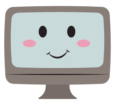 Happy screen, illustration, vector on white background.のイラスト素材