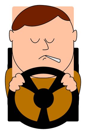 Calm car driver, illustration, vector on white background.のイラスト素材