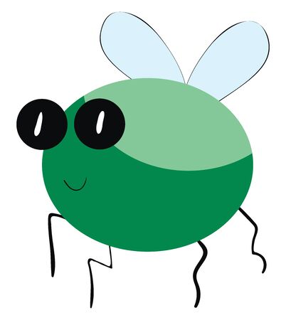 Cute green bug, illustration, vector on white background.のイラスト素材