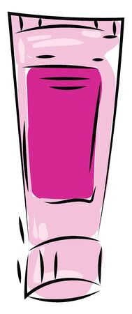 Pink hand cream, illustration, vector on white background.のイラスト素材