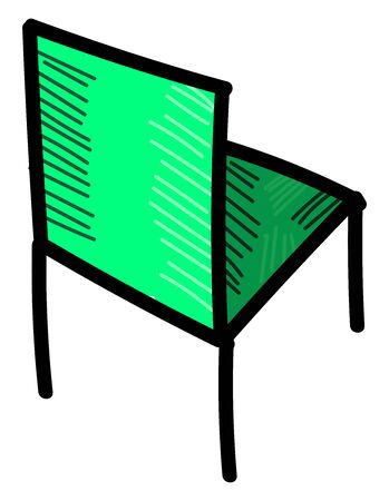 Green chair, illustration, vector on white background.のイラスト素材
